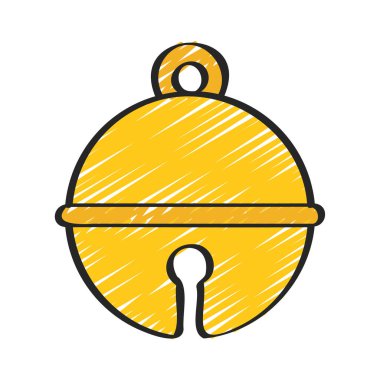 Jingle Bells düz simgesi, vektör illüstrasyonu 