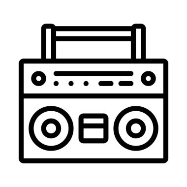 Müzik Kutusu Stereo illüstrasyonu, beyaz arkaplandaki simge