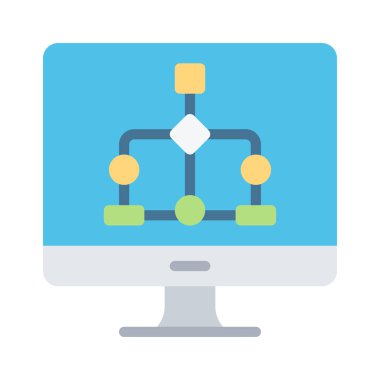 Bilgisayar Algoritması simgesi, vektör illüstrasyonu 