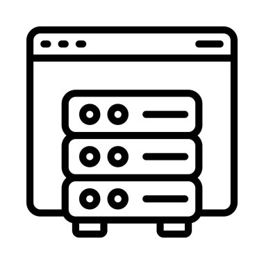 sunucu web simgesi vektör illüstrasyonu