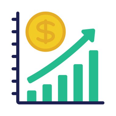 İş büyümesi çizelgesi ana hatları vektörü. İş büyümesi. veri analizi