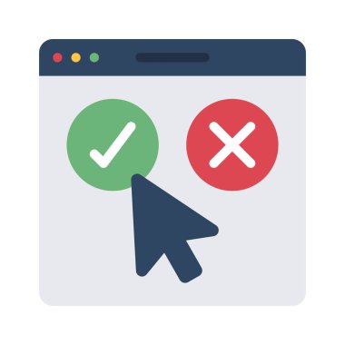 Seçim Web Sitesi simgesi, vektör illüstrasyonunu seçin