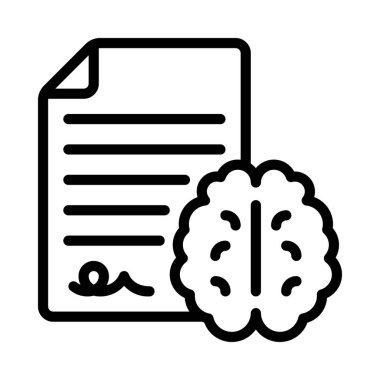 Beyin simgesi, vektör illüstrasyonu basit tasarım