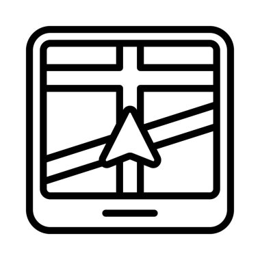 GPS Navigasyon Aygıtı simgesi, vektör illüstrasyonu       