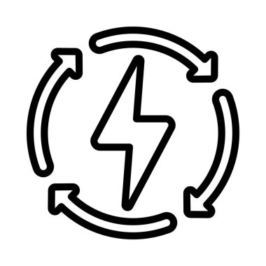 Yenilenebilir Enerji Ağı simgesi, vektör illüstrasyonu                     