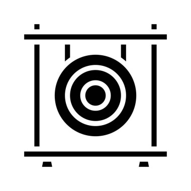 Old Gong düz simgesi, vektör illüstrasyonu 