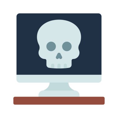 kurukafa monitör simgesi vektör illüstrasyonu 