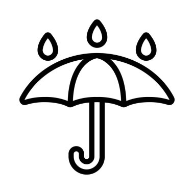 Şemsiye web simgesi vektör illüstrasyonuna Yağmur yağışıweather forecast