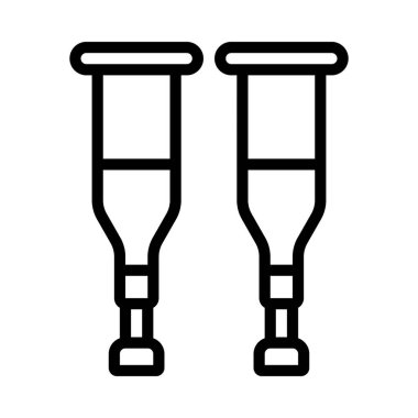 Koltuk değnekleri düz simge, vektör çizimi 