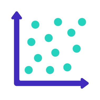 Scatter Grafik düz simgesi, vektör illüstrasyonu 