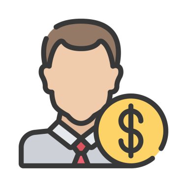 Finansal Danışman Web simgesi vektör illüstrasyonu