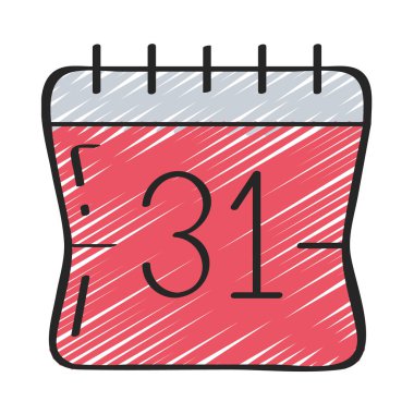  Vektör illüstrasyonu, takvim web simgesi 