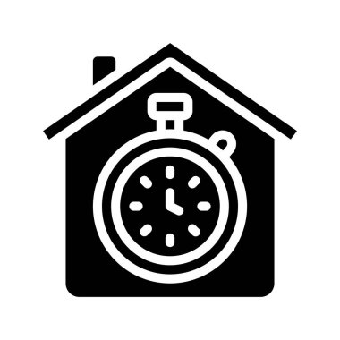 Ev Zamanlayıcısı simgesi, vektör illüstrasyonu 
