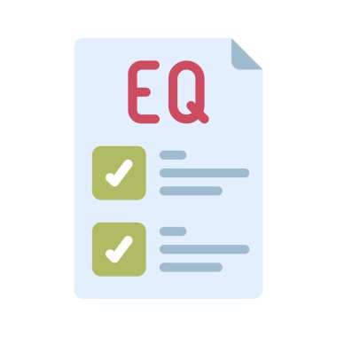 EQ Test düz simgesi, vektör illüstrasyonu 