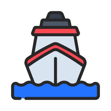  Tekne simgesi, basit vektör çizim