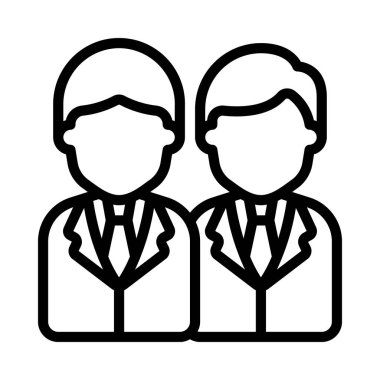 İki Damat düz simgesi, vektör illüstrasyonu 