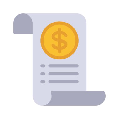 Makbuz simgesi. Beyaz arkaplanda izole edilmiş web tasarımı için vektör simgesi