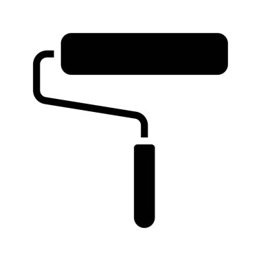 Beyaz arkaplanda izole edilmiş boya silindiri simgesi. Boya yüzeyleri için bir araç. Vektör illüstrasyonu