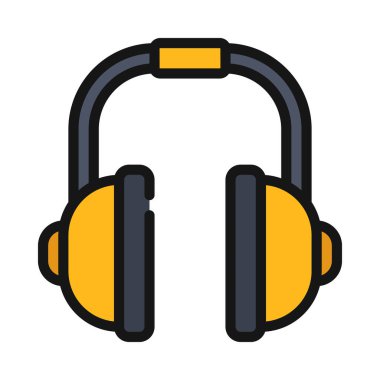 Güvenlik Kulağı Muffs ikon vektör illüstrasyon tasarımı