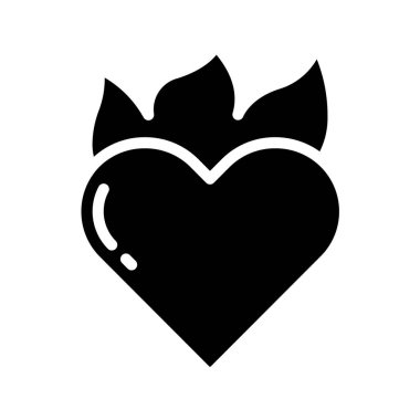 Aşk Ateşi simgesi, vektör illüstrasyonu