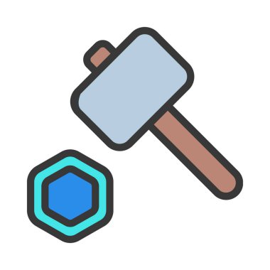 Naneli NFT düz simgesi, vektör illüstrasyonu 