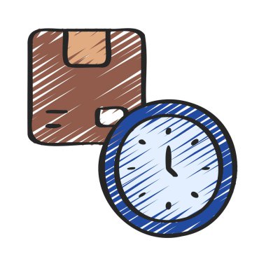 Paket Taşıma web simgesi vektör illüstrasyonu