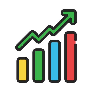 işletme büyüme grafiği simgesi, vektör illüstrasyonu