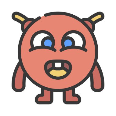 Beyaz arkaplandaki canavarın vektör çizimi  