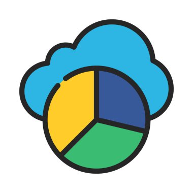 Bulut Grafik Veri Simgesi, Vektör İllüstrasyonu