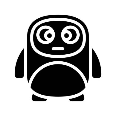 Beyaz arkaplanda dikdörtgen canavarın vektör çizimi  