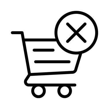 Alışveriş arabası simgesi, vektör çizimi basit tasarım