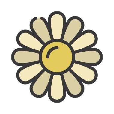 Papatya çiçeği simgesi, vektör illüstrasyonu basit tasarım