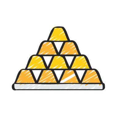 altın külçelerini kutsal kişilerin resmi, vektör çizim