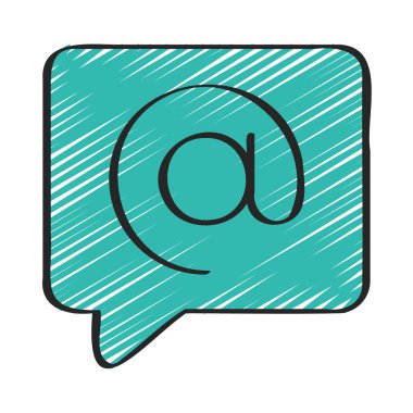 İmza İleti simgesi, vektör illüstrasyonunda 