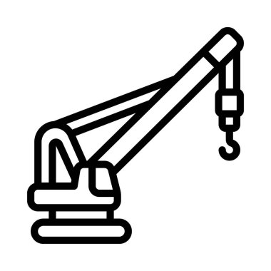 Vinç düz simgesi, vektör illüstrasyonu