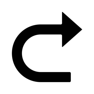 ok sağ Eğri simge vektör çizimi