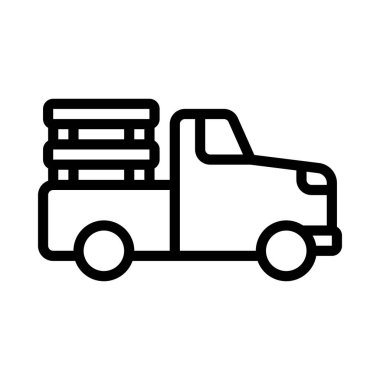 ulaşım kamyonu simgesi vektör illüstrasyonu