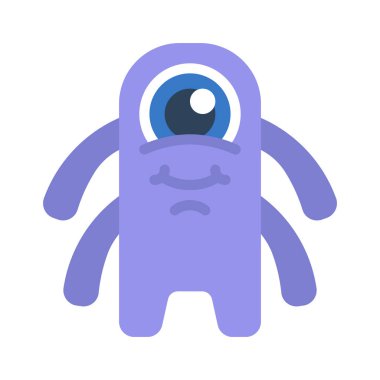 Beyaz arkaplandaki canavarın vektör çizimi  