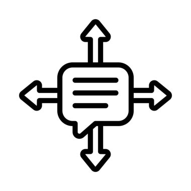 İleti Yönü simgesi, vektör illüstrasyonu 