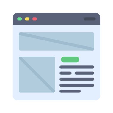 Düzen web simgesi düz tasarım, vektör illüstrasyonu