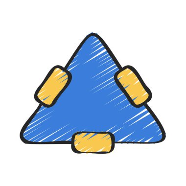 Üçgen Devre düz simgesi, vektör illüstrasyonu 