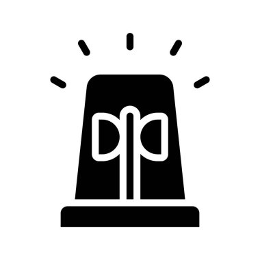 Uyarı Siren Web simgesi, vektör illüstrasyonu