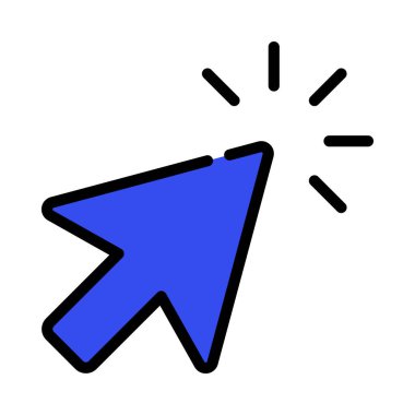 Fare tıklamacı düz simgesi, vektör illüstrasyonu 