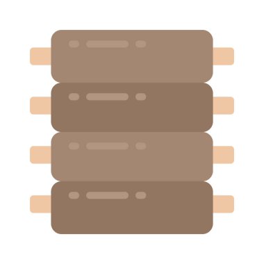 Kaburgalar düz simge, vektör illüstrasyonu 