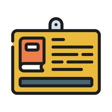 Kütüphane Kart simgesi, vektör illüstrasyonu basit tasarım