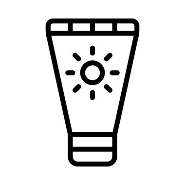 Güneş Kremi simgesinin vektör illüstrasyonu 