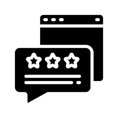 Yıldızlı müşteri gözden geçirme simgesi, vektör illüstrasyonu basit tasarım