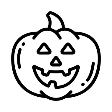 Cadılar Bayramı Balkabağı ikonu vektör illüstrasyonu