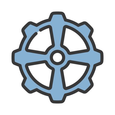 dişli tekerlek ikonu. Beyaz arkaplanda izole edilmiş web tasarımı için ana çizgi dişli vektör simgesi