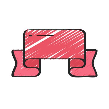 Beyaz arkaplanda Banner simgesinin vektör illüstrasyonu 